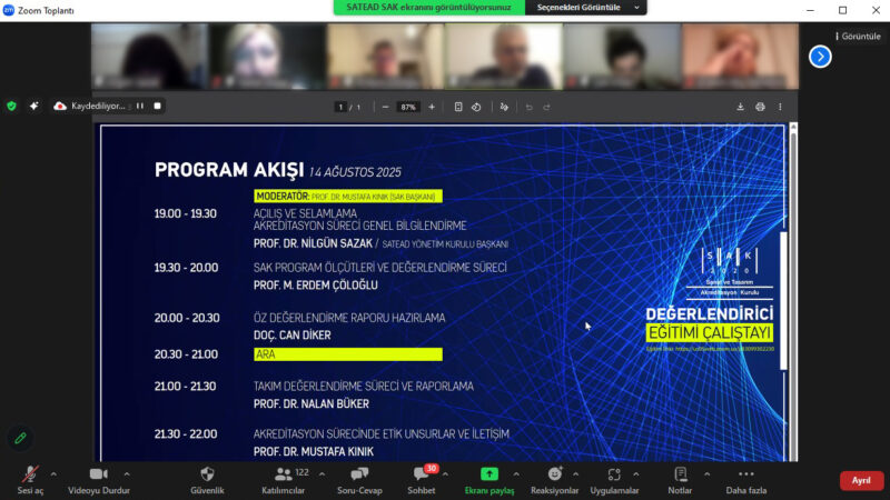 SAK Değerlendirici Eğitimi Çalıştayı Gerçekleşti.